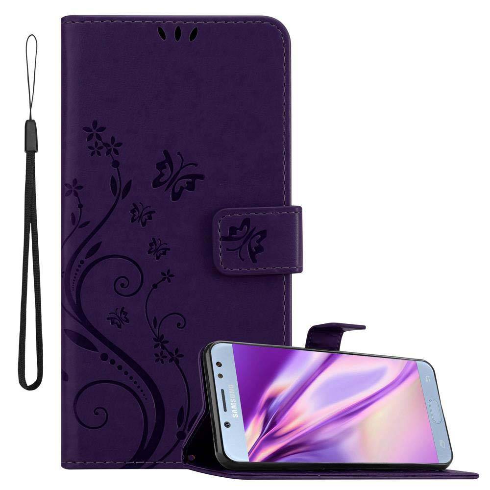 Cadorabo Hülle für Samsung Galaxy J5 2017 Schutz Hülle in Lila Schutzhülle Handy Hülle Etui Case Blumen Flower