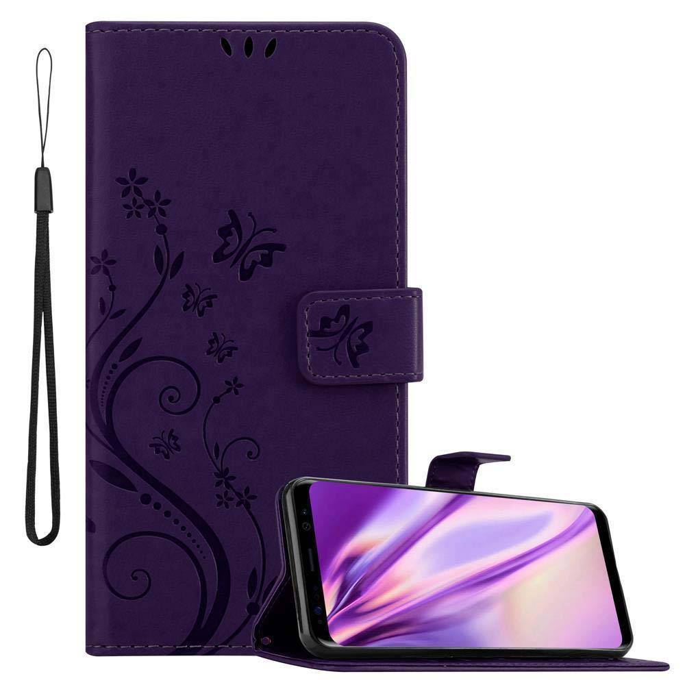 Cadorabo Hülle für Samsung Galaxy S8 Schutz Hülle in Lila Schutzhülle Handy Hülle Etui Case Blumen Flower