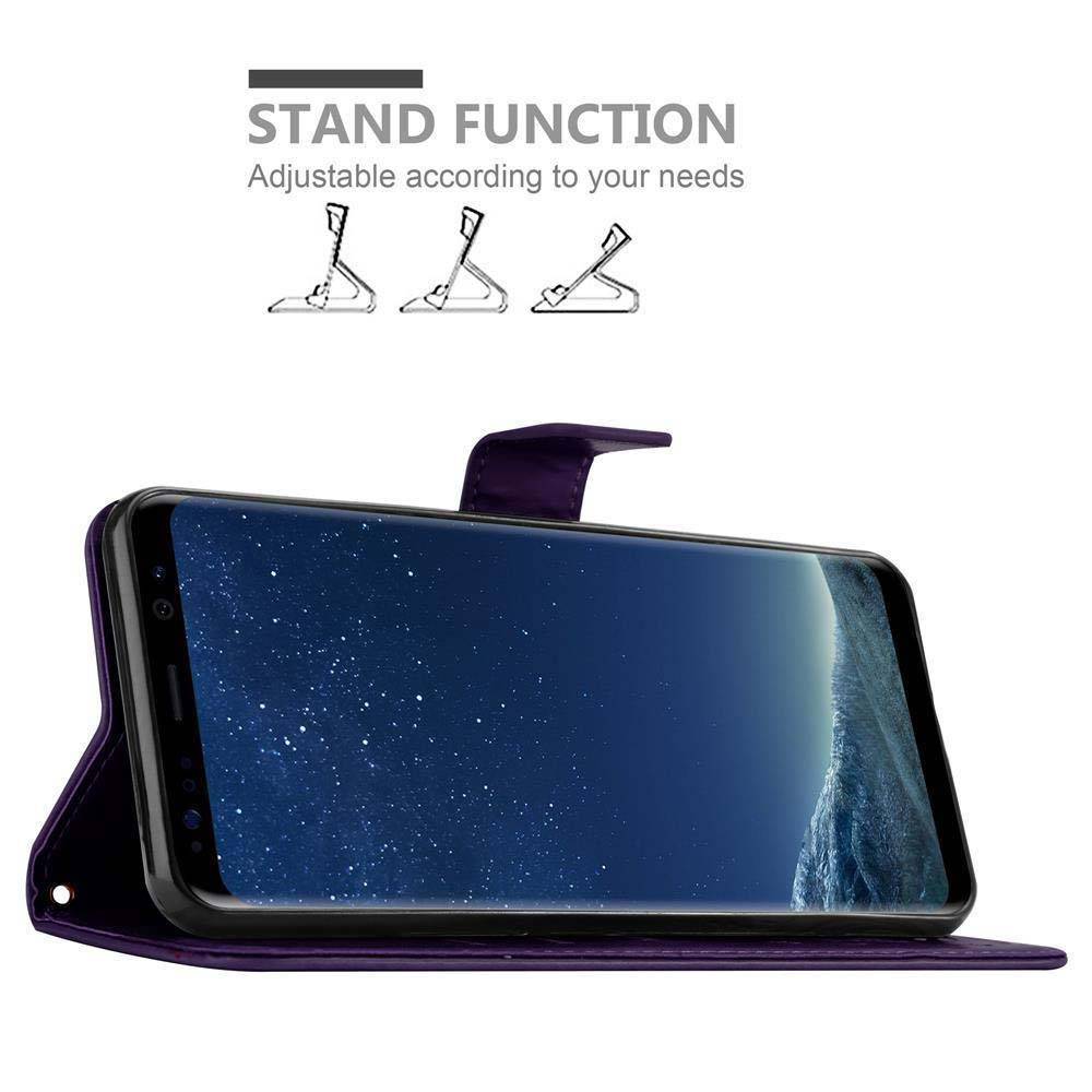 Cadorabo Hülle für Samsung Galaxy S8 Schutz Hülle in Lila Schutzhülle Handy Hülle Etui Case Blumen Flower