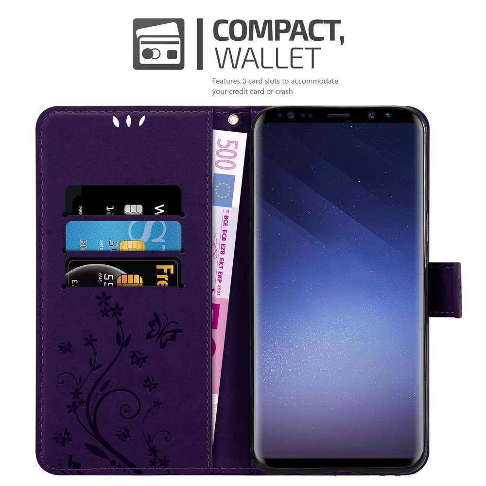 Cadorabo Hülle für Samsung Galaxy S9 Schutz Hülle in Lila Schutzhülle Handy Hülle Etui Case Blumen Flower