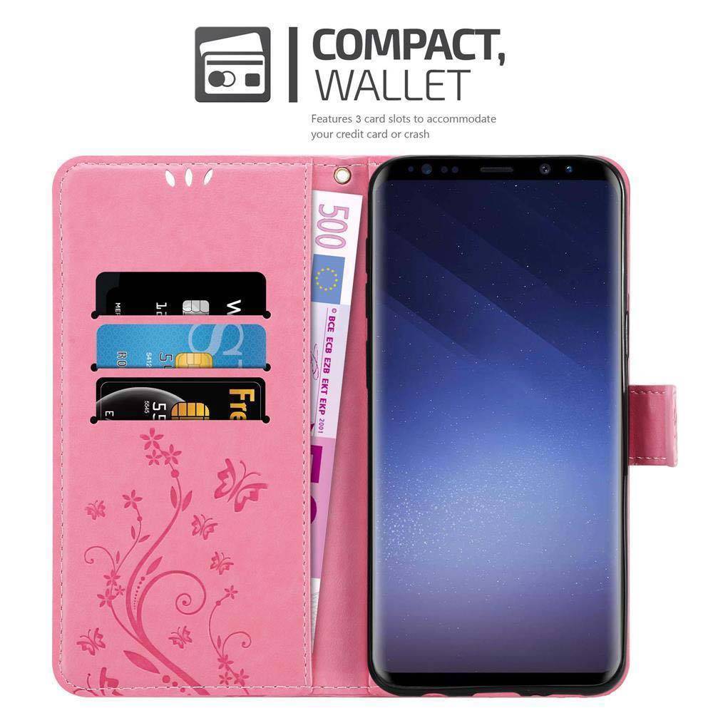 Cadorabo Hülle für Samsung Galaxy S9 Schutz Hülle in Rosa Schutzhülle Handy Hülle Etui Case Blumen Flower