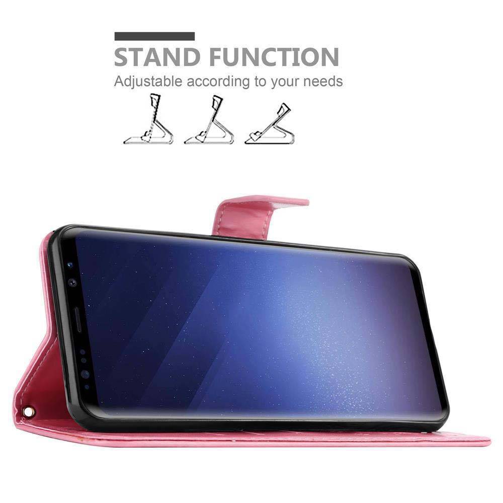 Cadorabo Hülle für Samsung Galaxy S9 Schutz Hülle in Rosa Schutzhülle Handy Hülle Etui Case Blumen Flower