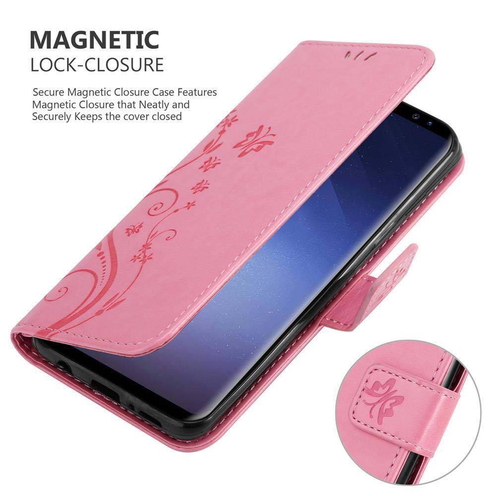 Cadorabo Hülle für Samsung Galaxy S9 Schutz Hülle in Rosa Schutzhülle Handy Hülle Etui Case Blumen Flower