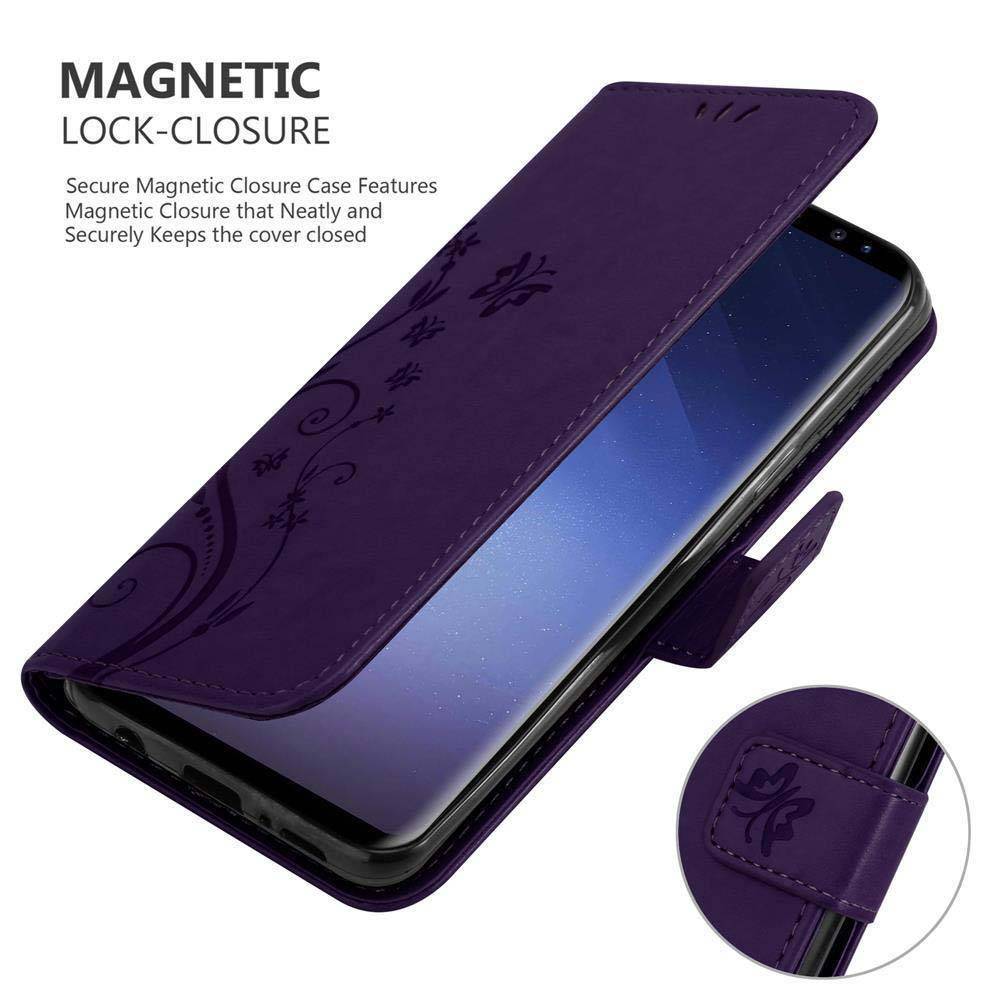 Cadorabo Hülle für Samsung Galaxy S9 PLUS Schutz Hülle in Lila Schutzhülle Handy Hülle Etui Case Blumen Flower