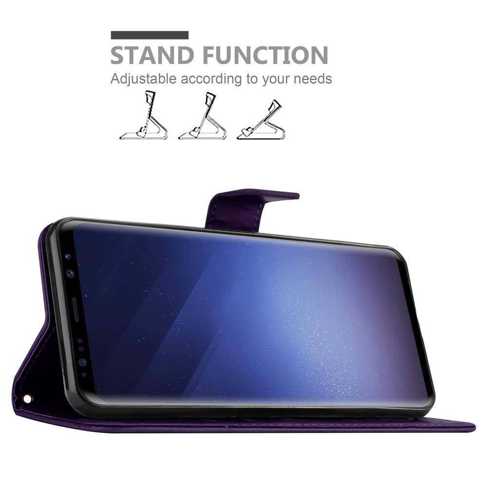 Cadorabo Hülle für Samsung Galaxy S9 PLUS Schutz Hülle in Lila Schutzhülle Handy Hülle Etui Case Blumen Flower