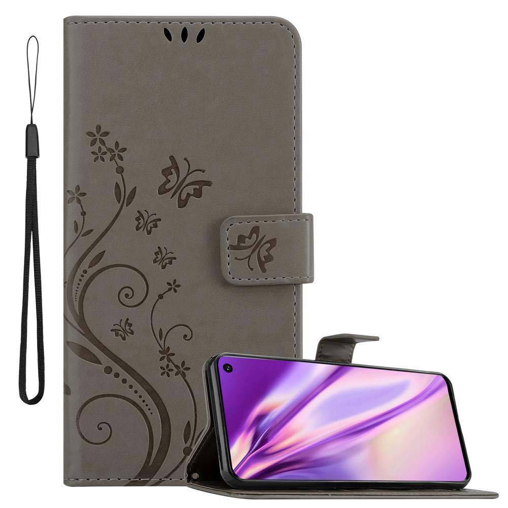 Cadorabo Hülle für Samsung Galaxy S10 4G Schutz Hülle in Grau Schutzhülle Handy Hülle Etui Case Blumen Flower
