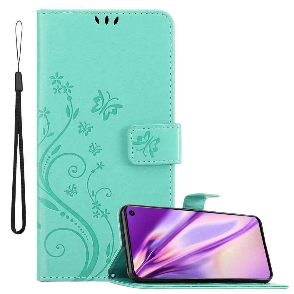 Cadorabo Hülle für Samsung Galaxy S10 4G Schutz Hülle in Türkis Schutzhülle Handy Hülle Etui Case Blumen Flower