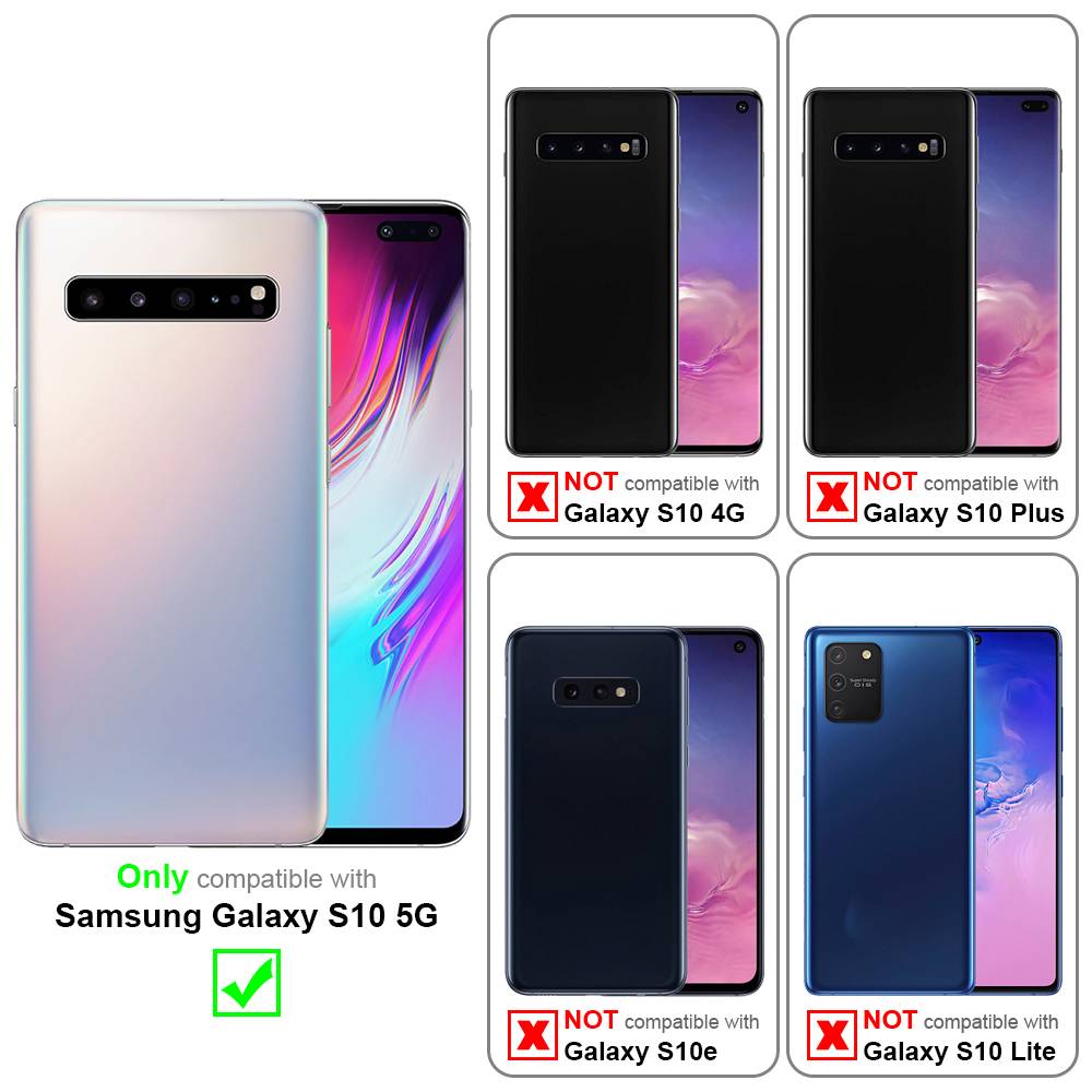 Cadorabo Hülle für Samsung Galaxy S10 5G Schutz Hülle in Rosa Schutzhülle Handy Hülle Etui Case Blumen Flower