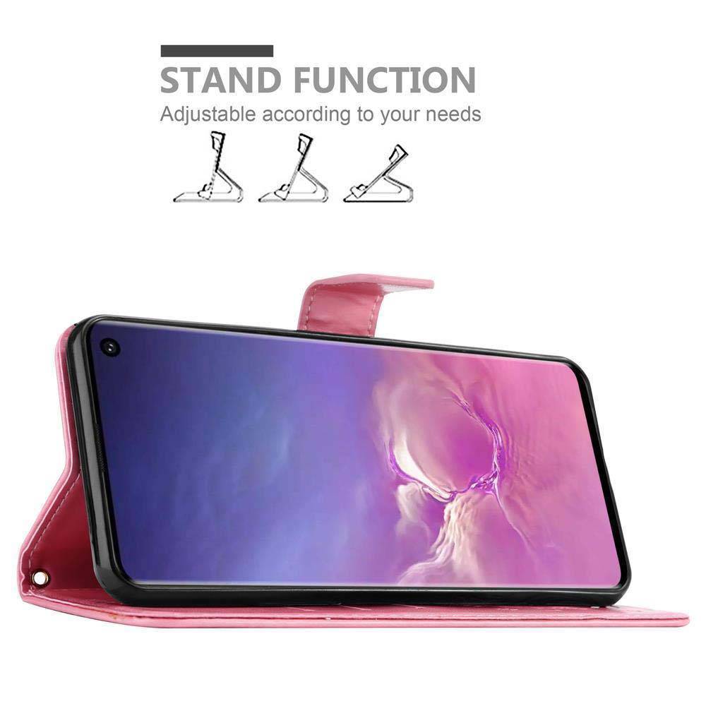Cadorabo Hülle für Samsung Galaxy S10 5G Schutz Hülle in Rosa Schutzhülle Handy Hülle Etui Case Blumen Flower
