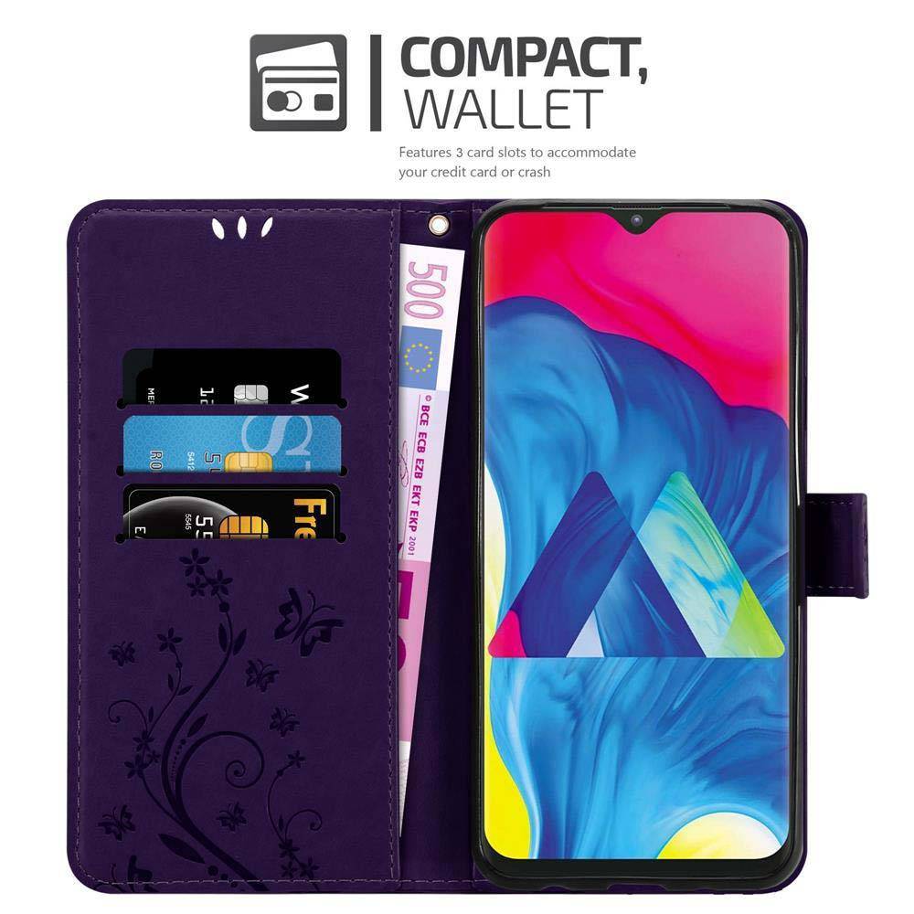 Cadorabo Hülle für Samsung Galaxy A10 / M10 Schutz Hülle in Lila Schutzhülle Handy Hülle Etui Case Blumen Flower