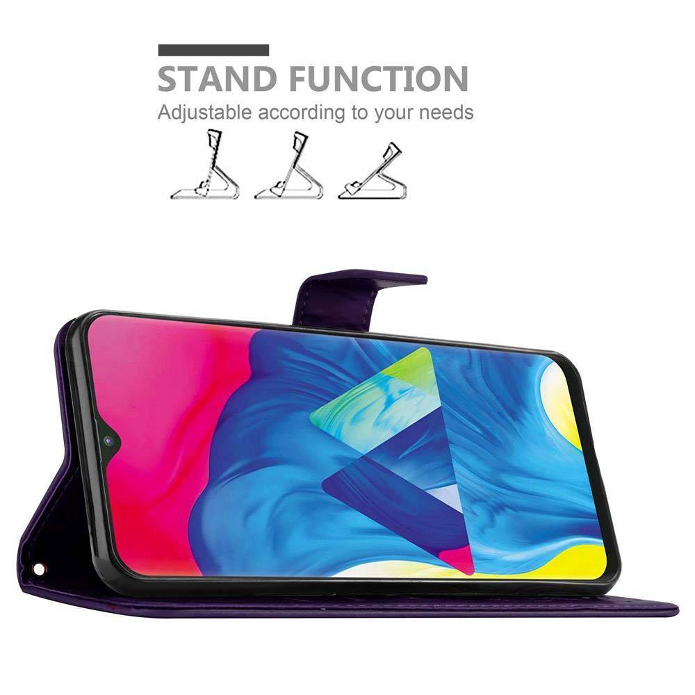 Cadorabo Hülle für Samsung Galaxy A10 / M10 Schutz Hülle in Lila Schutzhülle Handy Hülle Etui Case Blumen Flower
