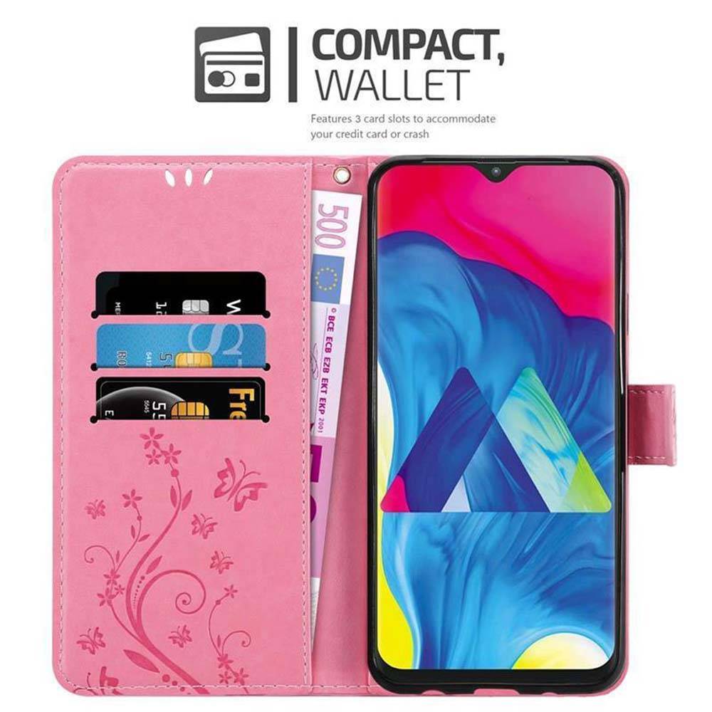 Cadorabo Hülle für Samsung Galaxy A10 / M10 Schutz Hülle in Rosa Schutzhülle Handy Hülle Etui Case Blumen Flower
