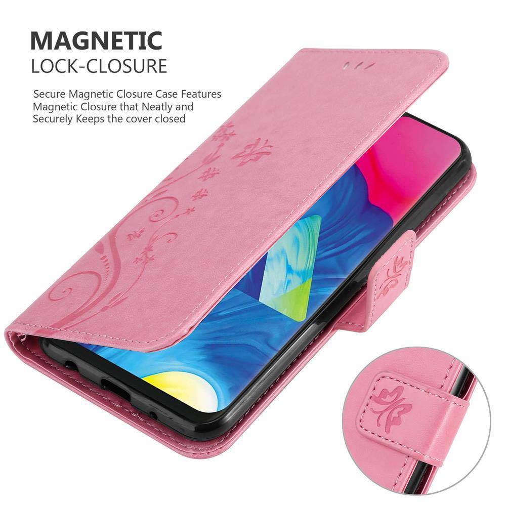 Cadorabo Hülle für Samsung Galaxy A10 / M10 Schutz Hülle in Rosa Schutzhülle Handy Hülle Etui Case Blumen Flower
