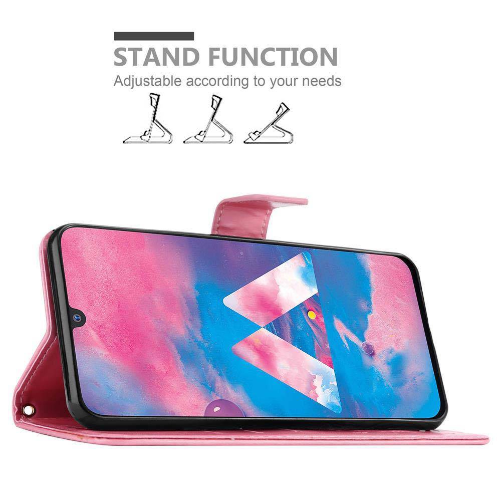Cadorabo Hülle für Samsung Galaxy M30 / A40s Schutz Hülle in Rosa Schutzhülle Handy Hülle Etui Case Blumen Flower