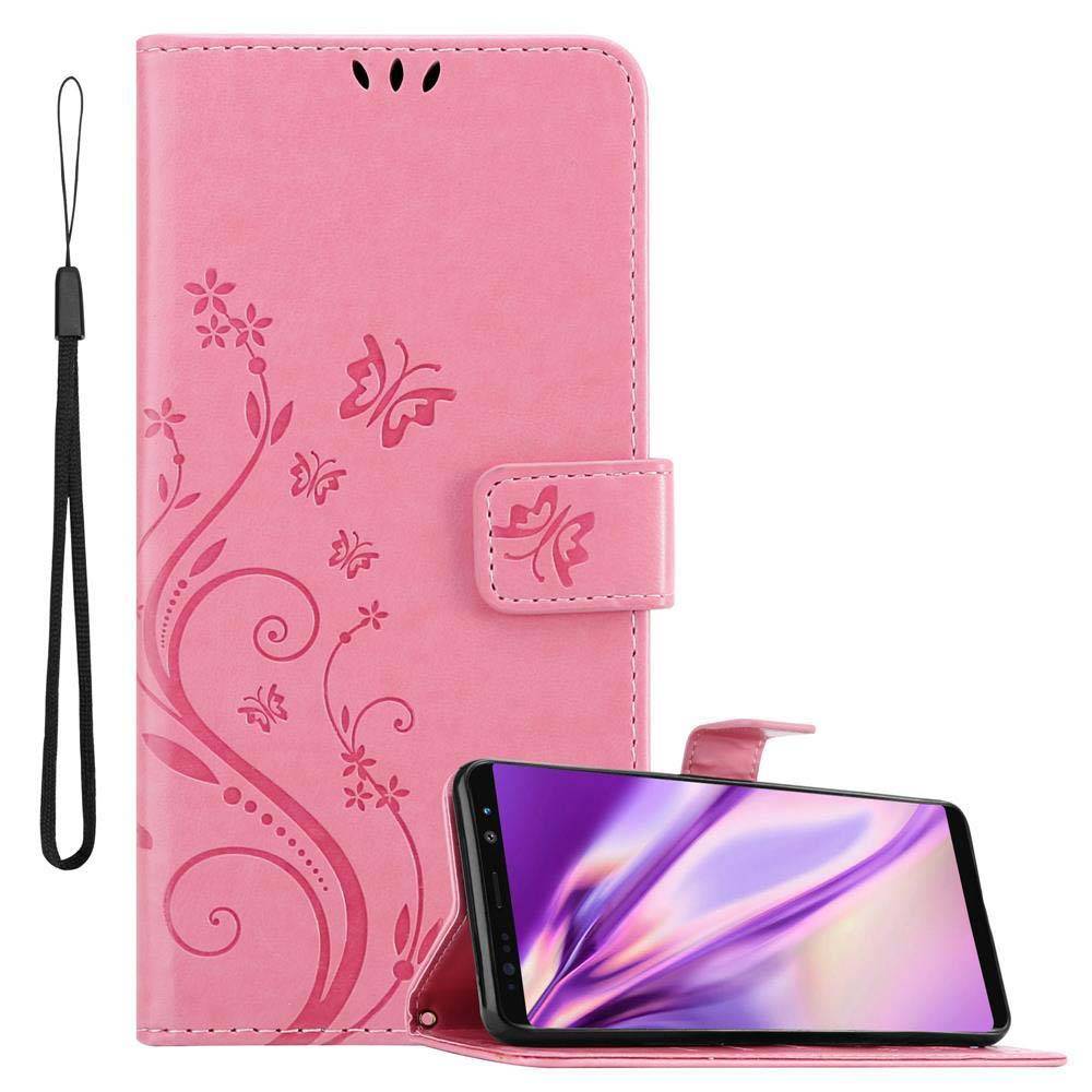 Cadorabo Hülle für Samsung Galaxy NOTE 8 Schutz Hülle in Rosa Schutzhülle Handy Hülle Etui Case Blumen Flower