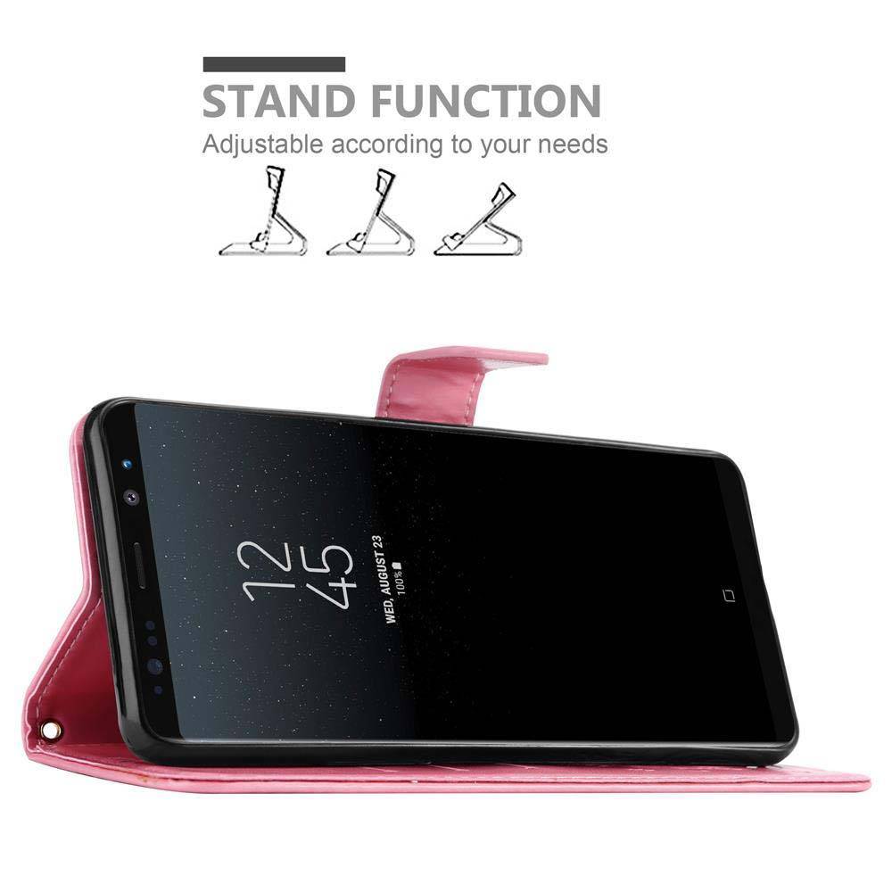 Cadorabo Hülle für Samsung Galaxy NOTE 8 Schutz Hülle in Rosa Schutzhülle Handy Hülle Etui Case Blumen Flower