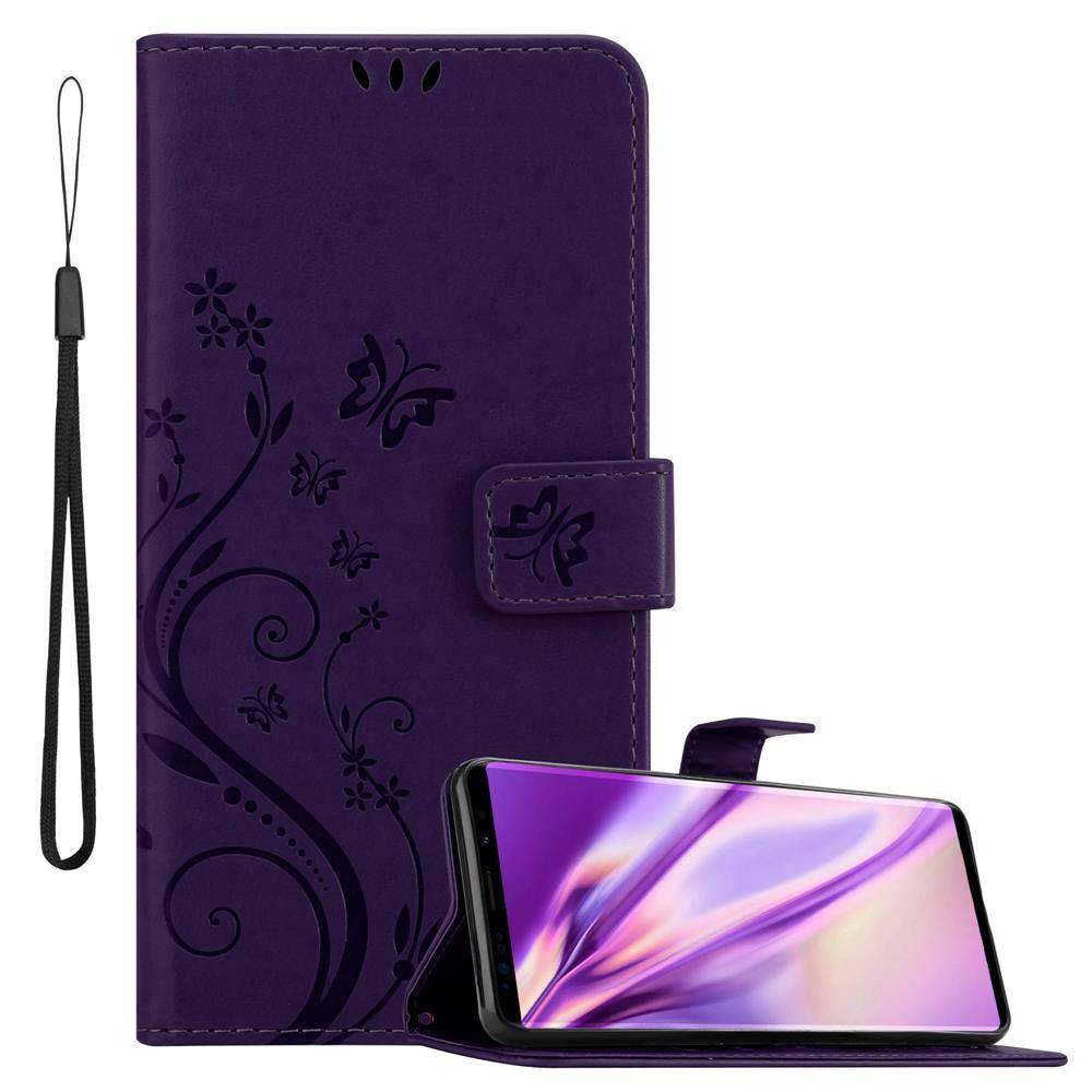 Cadorabo Hülle für Samsung Galaxy NOTE 9 Schutz Hülle in Lila Schutzhülle Handy Hülle Etui Case Blumen Flower