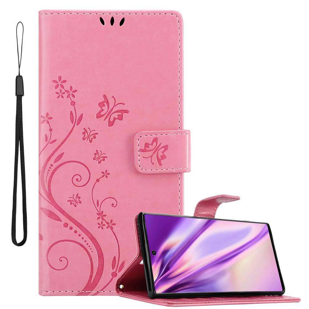 Cadorabo Hülle für Samsung Galaxy NOTE 10 PLUS Schutz Hülle in Rosa Schutzhülle Handy Hülle Etui Case Blumen Flower