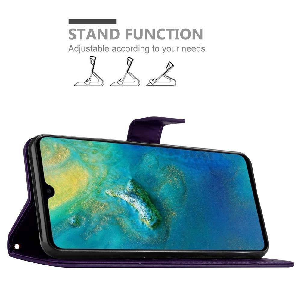 Cadorabo Hülle für Huawei MATE 20 Schutz Hülle in Lila Schutzhülle Handy Hülle Etui Case Blumen Flower