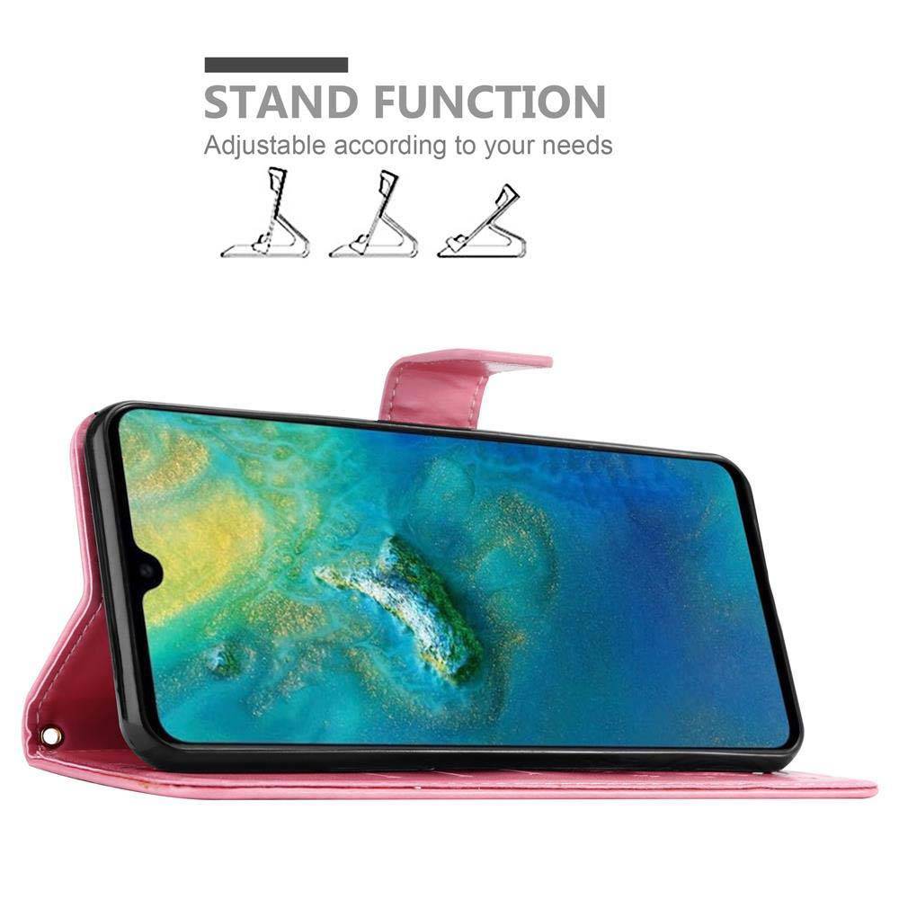 Cadorabo Hülle für Huawei MATE 20 Schutz Hülle in Rosa Schutzhülle Handy Hülle Etui Case Blumen Flower