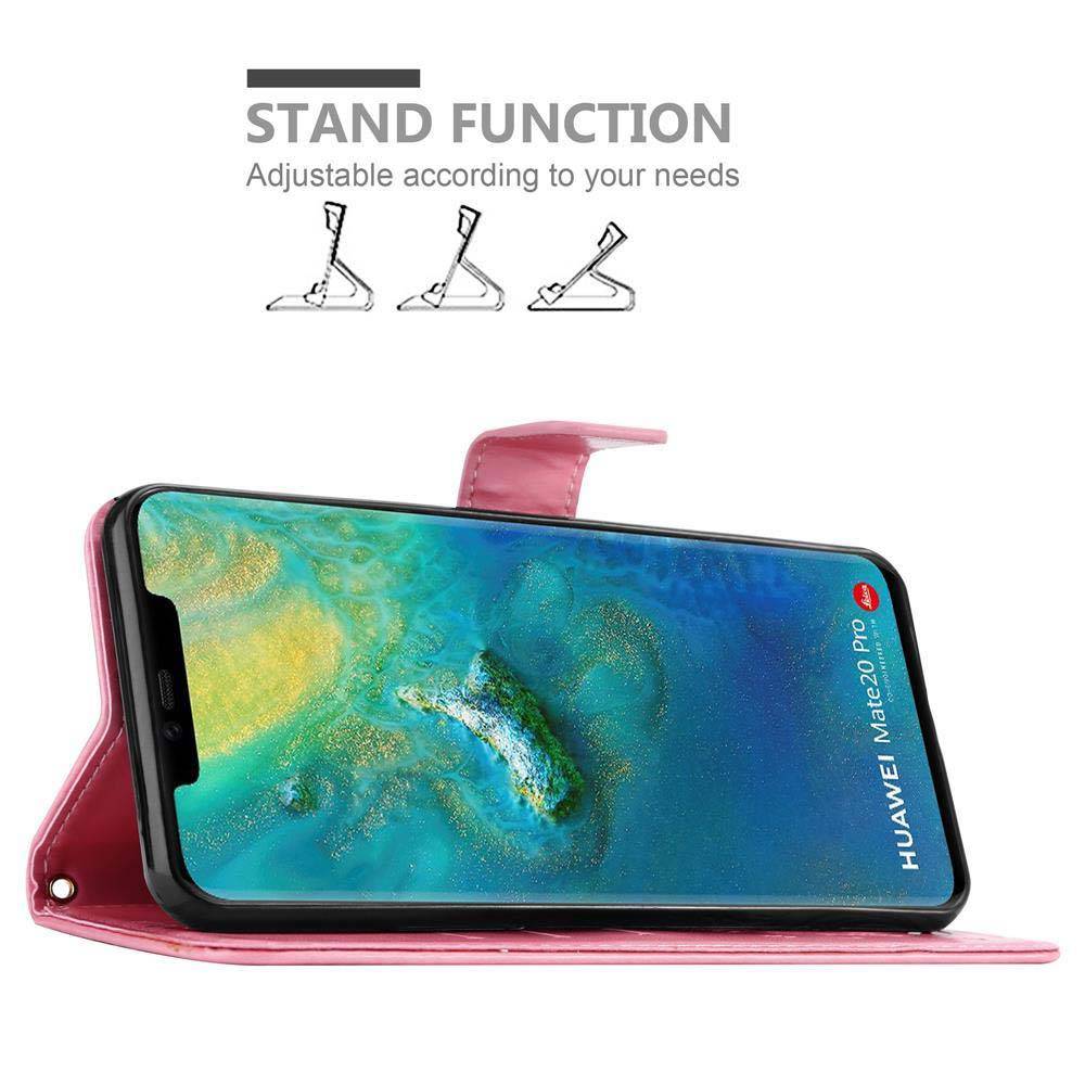 Cadorabo Hülle für Huawei MATE 20 PRO Schutz Hülle in Rosa Schutzhülle Handy Hülle Etui Case Blumen Flower