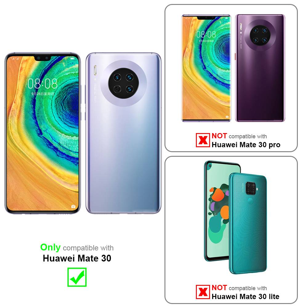 Cadorabo Hülle für Huawei MATE 30 Schutz Hülle in Blau Schutzhülle Handy Hülle Etui Case Blumen Flower