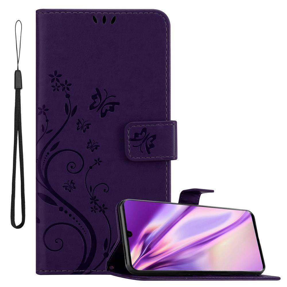 Cadorabo Hülle für Huawei P30 PRO Schutz Hülle in Lila Schutzhülle Handy Hülle Etui Case Blumen Flower