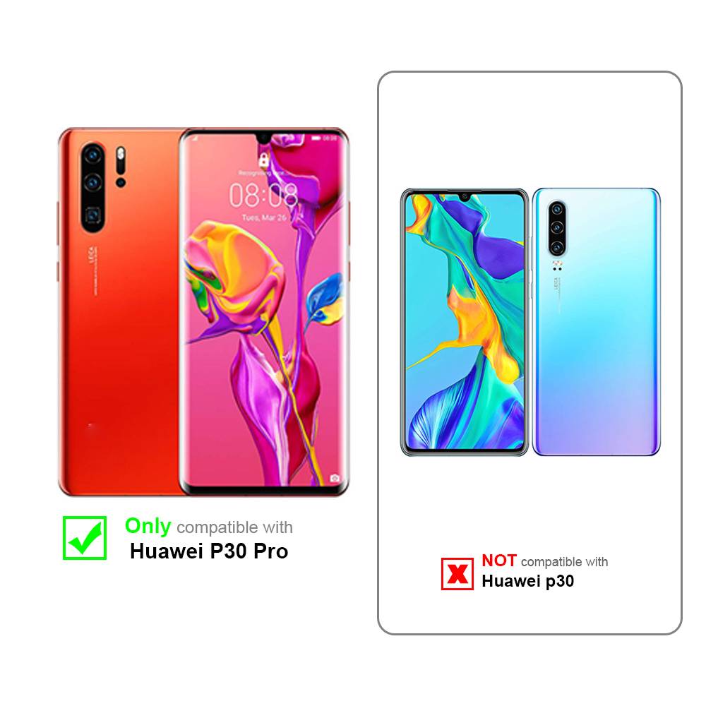 Cadorabo Hülle für Huawei P30 PRO Schutz Hülle in Blau Schutzhülle Handy Hülle Etui Case Blumen Flower