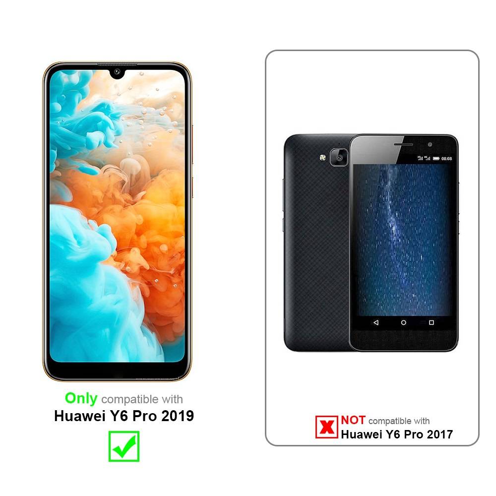 Cadorabo Hülle für Huawei Y6 PRO 2019 Schutz Hülle in Rosa Schutzhülle Handy Hülle Etui Case Blumen Flower