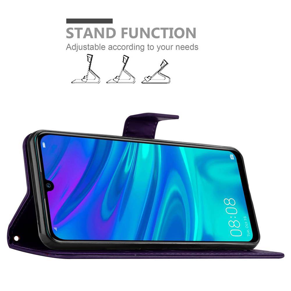 Cadorabo Hülle für Honor 10 LITE / Huawei P SMART 2019 Schutz Hülle in Lila Schutzhülle Handy Hülle Etui Case Blumen