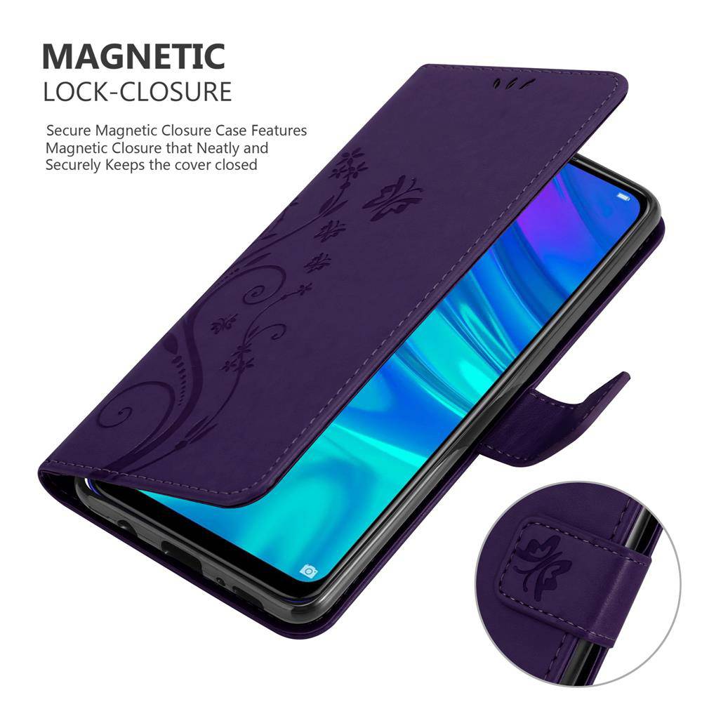 Cadorabo Hülle für Honor 10 LITE / Huawei P SMART 2019 Schutz Hülle in Lila Schutzhülle Handy Hülle Etui Case Blumen