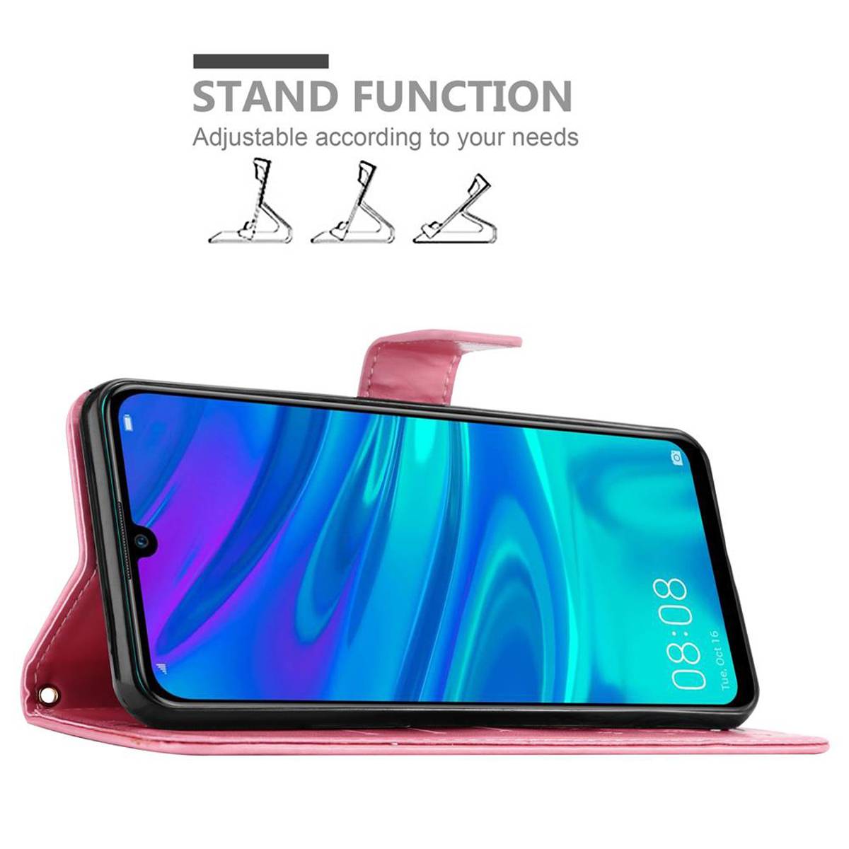 Cadorabo Hülle für Honor 10 LITE / Huawei P SMART 2019 Schutz Hülle in Rosa Schutzhülle Handy Hülle Etui Case Blumen