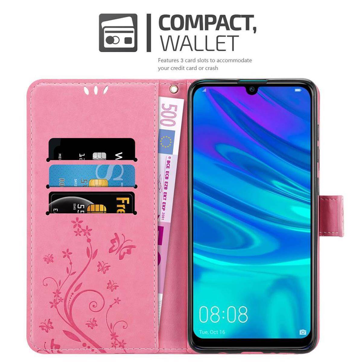 Cadorabo Hülle für Honor 10 LITE / Huawei P SMART 2019 Schutz Hülle in Rosa Schutzhülle Handy Hülle Etui Case Blumen