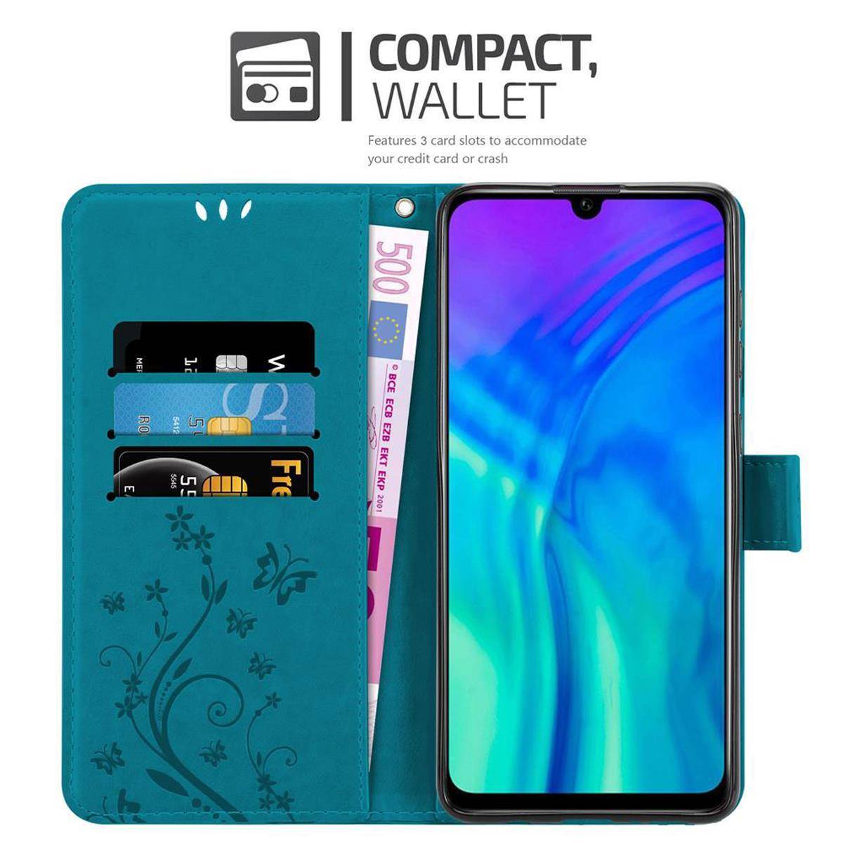 Cadorabo Hülle für Honor 10i / 20i / 20 LITE / Huawei Enjoy 9S Schutz Hülle in Blau Schutzhülle Handy Hülle Etui Case