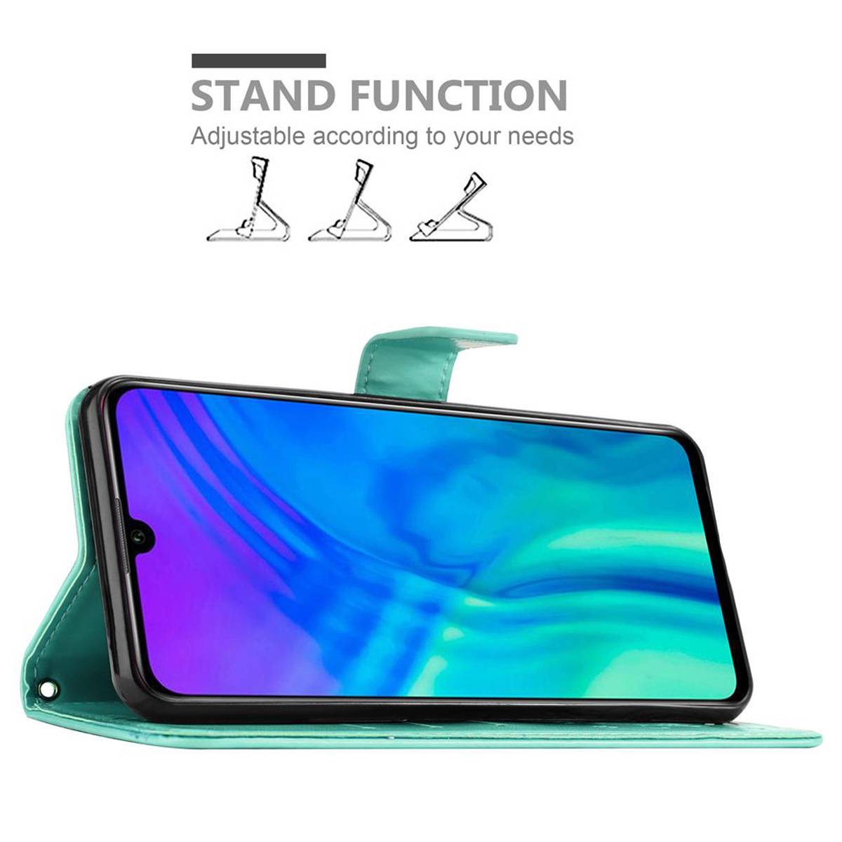 Cadorabo Hülle für Honor 10i / 20i / 20 LITE / Huawei Enjoy 9S Schutz Hülle in Türkis Schutzhülle Handy Hülle Etui Case