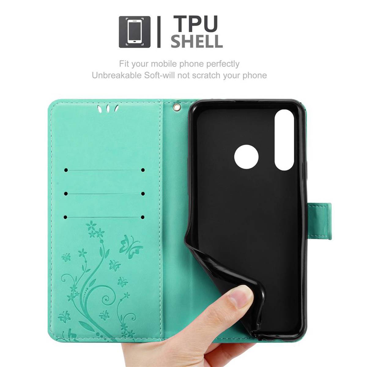 Cadorabo Hülle für Honor 10i / 20i / 20 LITE / Huawei Enjoy 9S Schutz Hülle in Türkis Schutzhülle Handy Hülle Etui Case