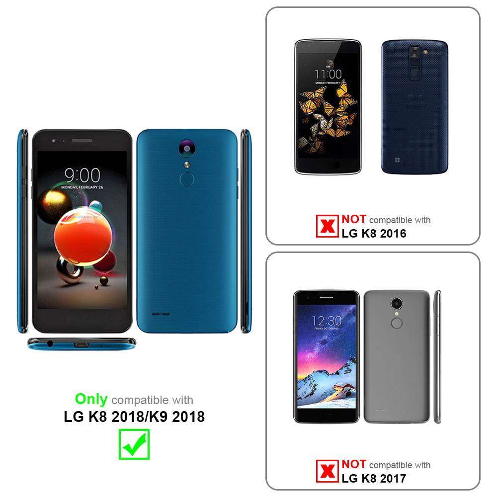 Cadorabo Hülle für LG K8 2018 / K9 2018 Schutz Hülle in Blau Schutzhülle Handy Hülle Etui Case Blumen Flower