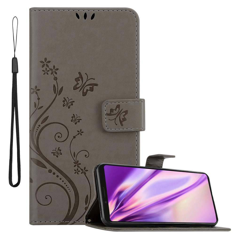 Cadorabo Hülle für Sony Xperia 1 / Xperia XZ4 Schutz Hülle in Grau Schutzhülle Handy Hülle Etui Case Blumen Flower