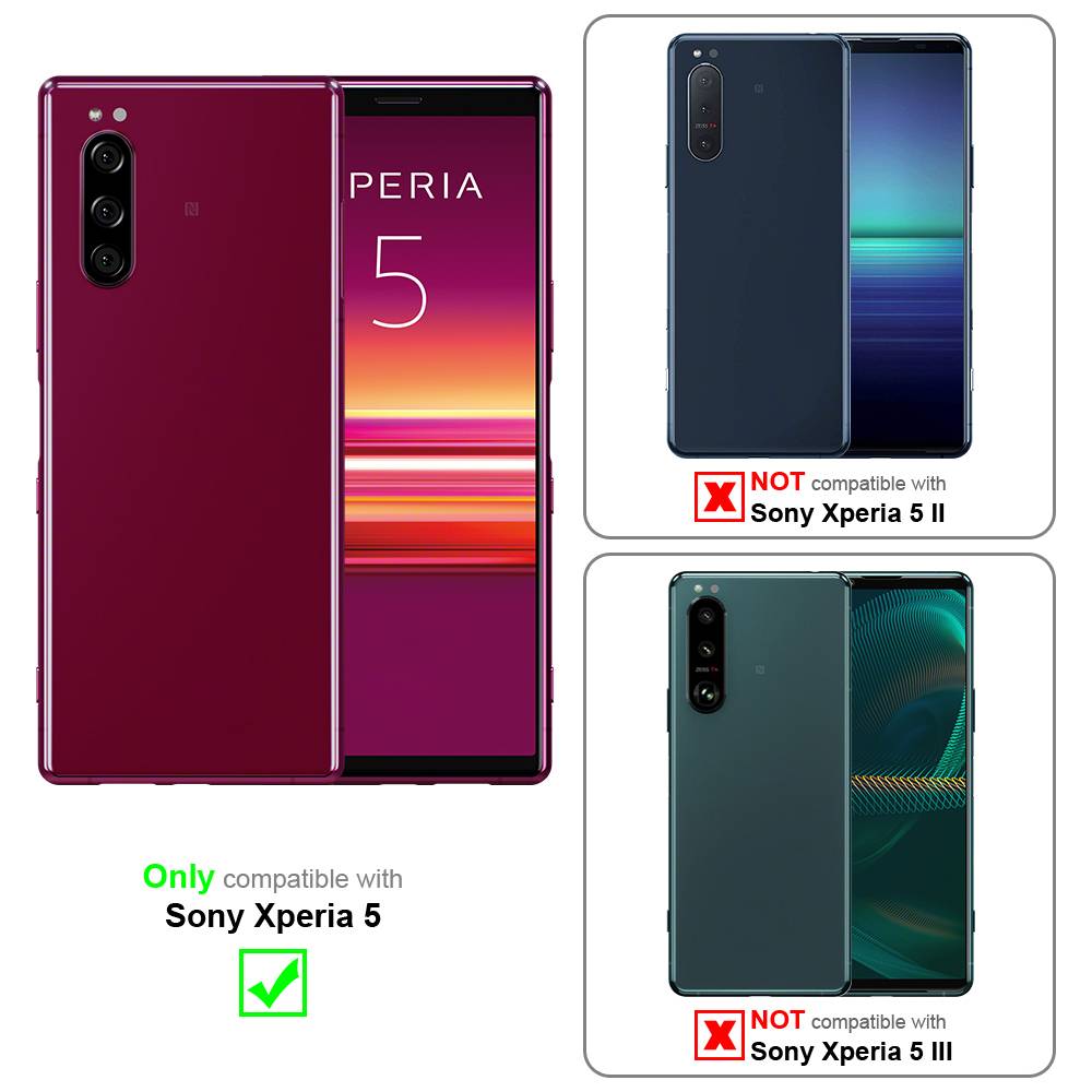 Cadorabo Hülle für Sony Xperia 5 Schutz Hülle in Blau Schutzhülle Handy Hülle Etui Case Blumen Flower