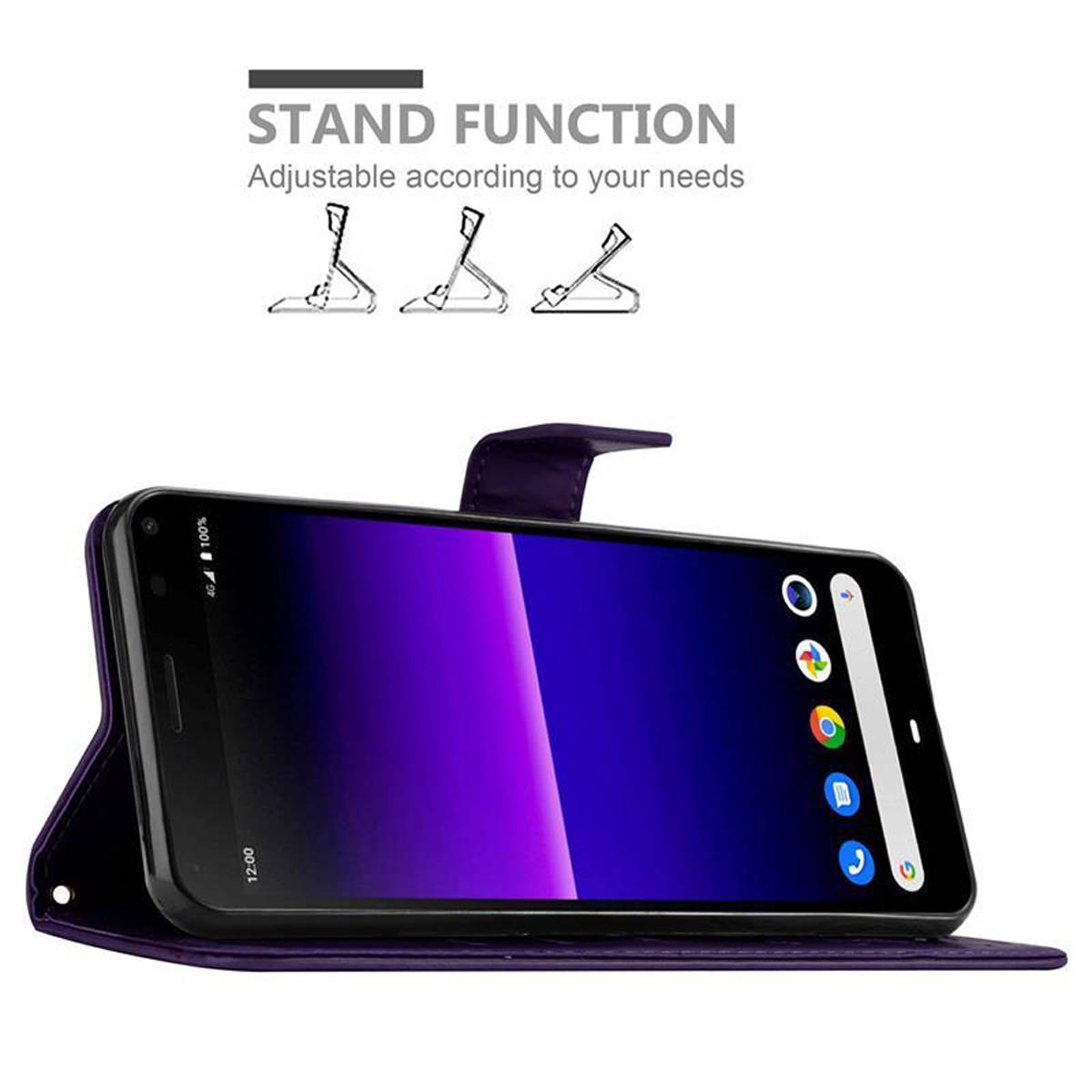 Cadorabo Hülle für Sony Xperia 8 Schutz Hülle in Lila Schutzhülle Handy Hülle Etui Case Blumen Flower