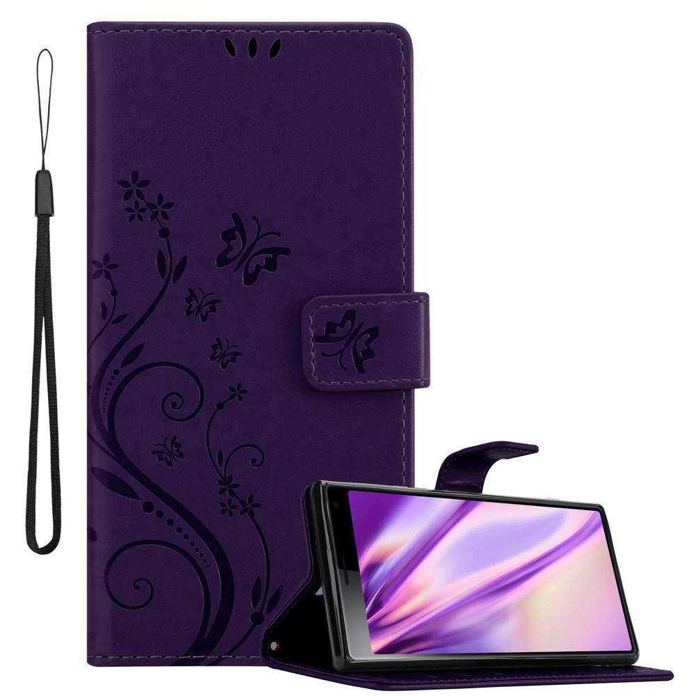 Cadorabo Hülle für Sony Xperia 10 / Xperia XA3 Schutz Hülle in Lila Schutzhülle Handy Hülle Etui Case Blumen Flower