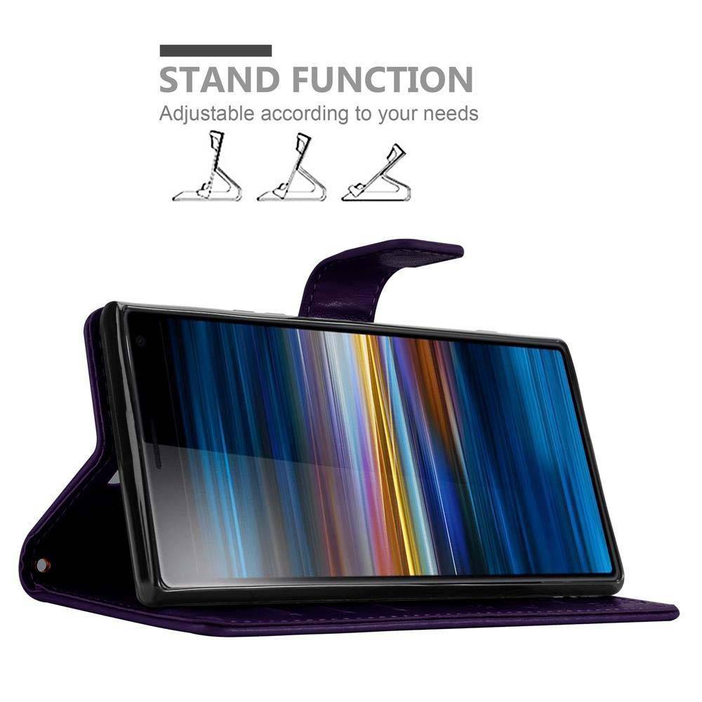 Cadorabo Hülle für Sony Xperia 10 / Xperia XA3 Schutz Hülle in Lila Schutzhülle Handy Hülle Etui Case Blumen Flower