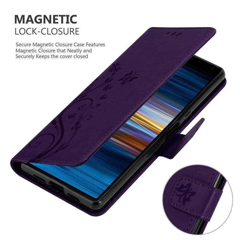 Cadorabo Hülle für Sony Xperia 10 / Xperia XA3 Schutz Hülle in Lila Schutzhülle Handy Hülle Etui Case Blumen Flower