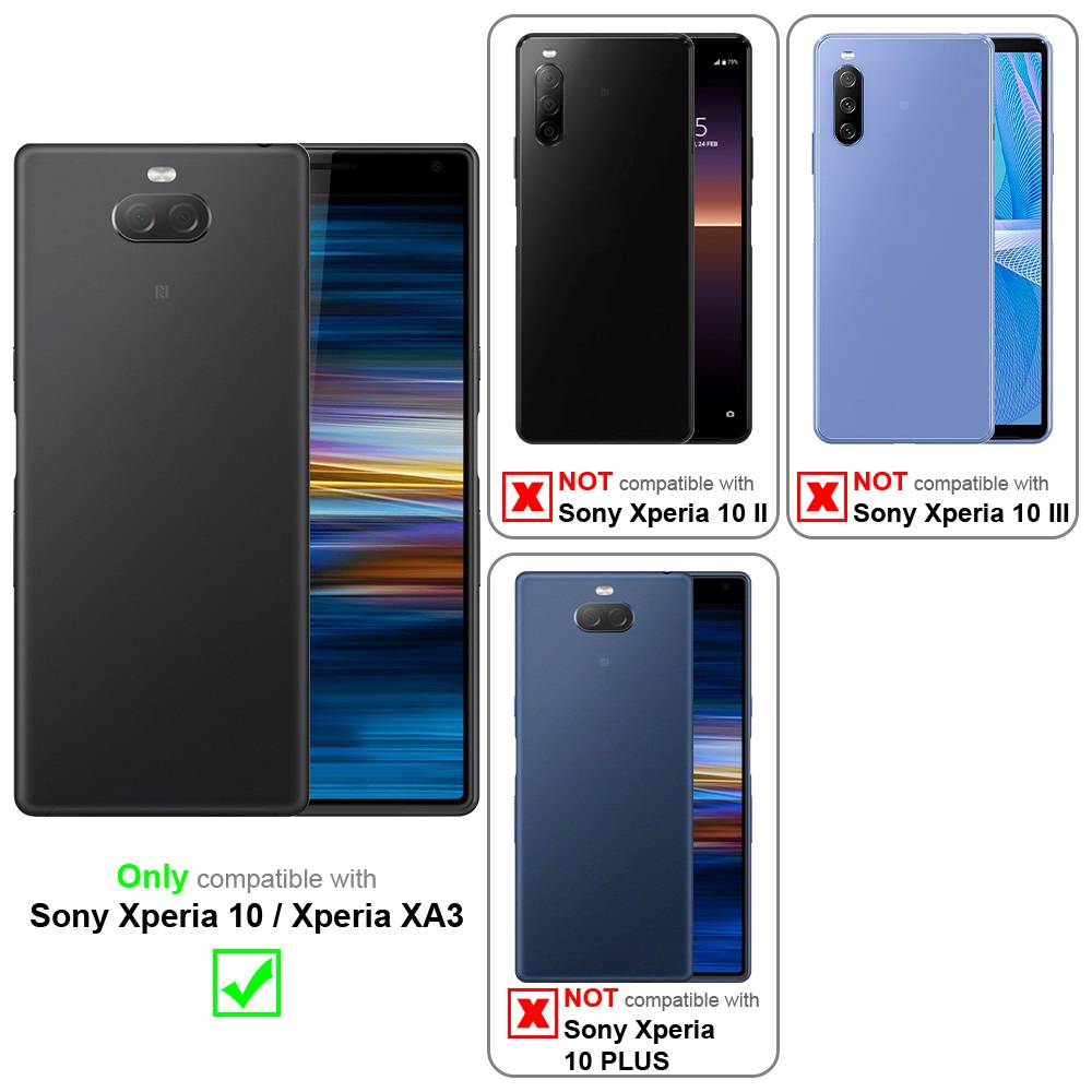 Cadorabo Hülle für Sony Xperia 10 / Xperia XA3 Schutz Hülle in Türkis Schutzhülle Handy Hülle Etui Case Blumen Flower