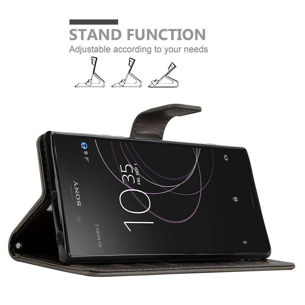 Cadorabo Hülle für Sony Xperia XZ1 Schutz Hülle in Grau Schutzhülle Handy Hülle Etui Case Blumen Flower