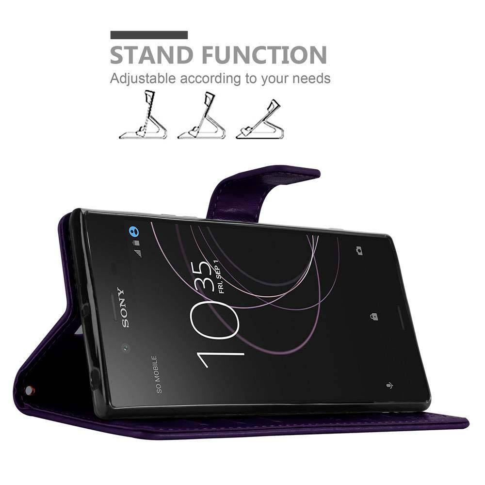 Cadorabo Hülle für Sony Xperia XZ1 Schutz Hülle in Lila Schutzhülle Handy Hülle Etui Case Blumen Flower