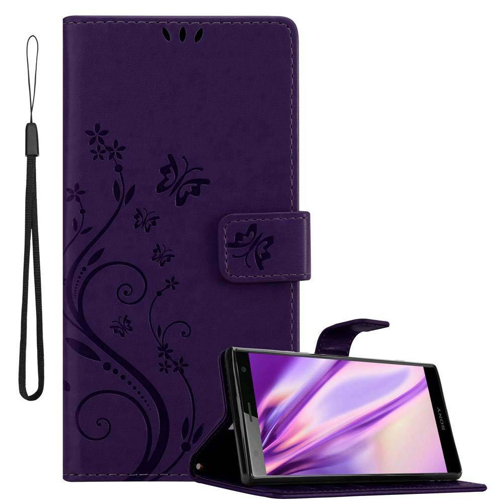 Cadorabo Hülle für Sony Xperia XZ2 Schutz Hülle in Lila Schutzhülle Handy Hülle Etui Case Blumen Flower