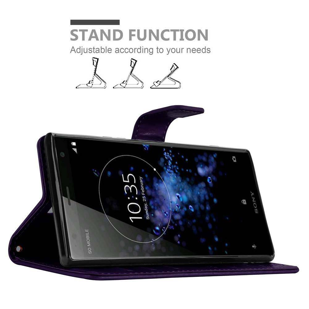 Cadorabo Hülle für Sony Xperia XZ2 Schutz Hülle in Lila Schutzhülle Handy Hülle Etui Case Blumen Flower