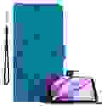 Cadorabo Hülle für Sony Xperia XZ3 Schutz Hülle in Blau Schutzhülle Handy Hülle Etui Case Blumen Flower