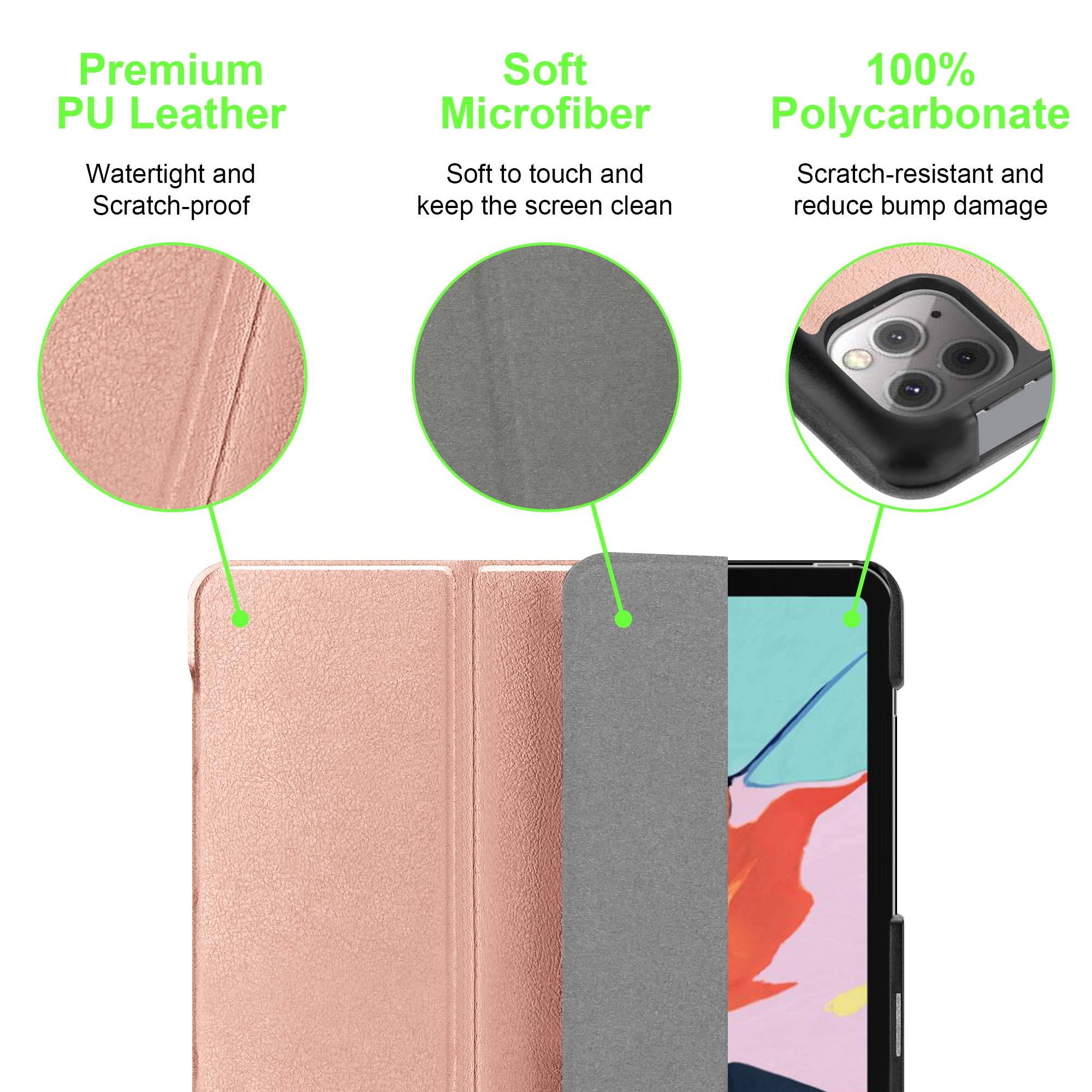 Cadorabo Schutzhülle für Apple iPad PRO 11 2020 (11 Zoll) Tablet Hülle in Rosa Etui Case Cover Tasche Auto Wake up